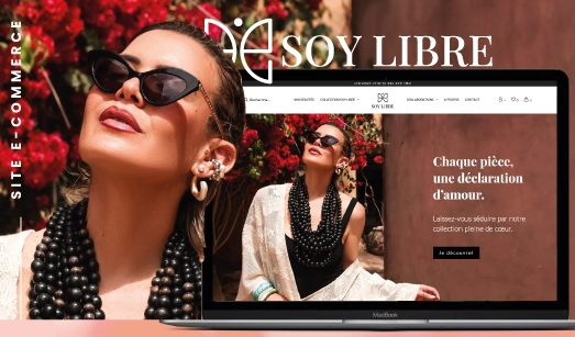 Site e-commerce SOY LIBRE mode & bijoux - création agence web OneTeam pour Dorra Basti