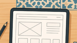 Guide complet sur la création de site web en Tunisie en 2026, montrant une maquette de site sur une tablette avec un fond tunisien.