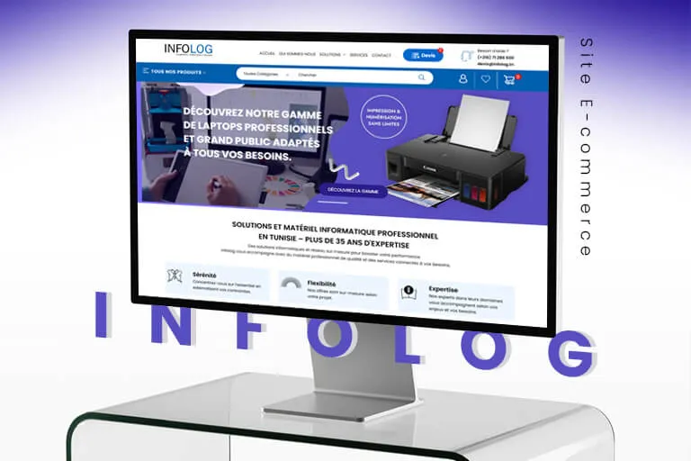 Site web Infolog — entreprise de services informatiques en Tunisie, réalisé par OneTeam