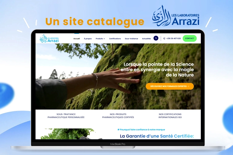 Site catalogue pharmaceutique des Laboratoires ARRAZI Tunisie — conçu et développé par OneTeam