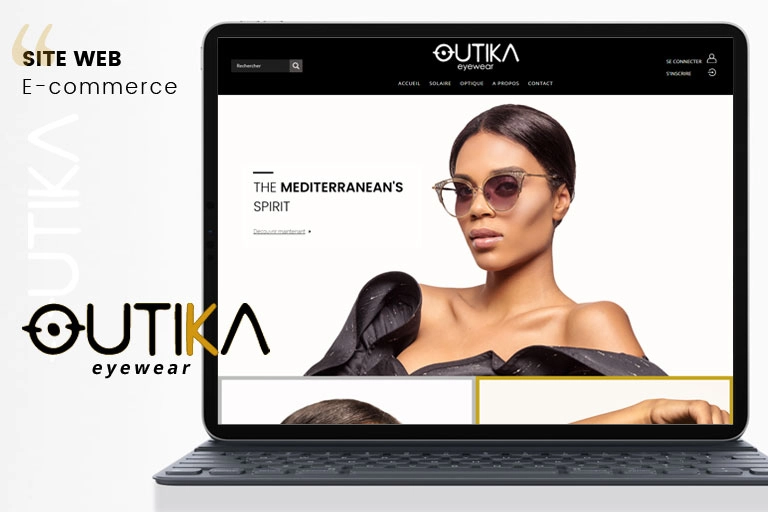 Site e-commerce Outika Eyewear Tunisie — boutique lunettes de soleil haut de gamme, réalisée par OneTeam